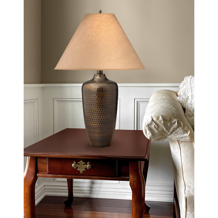 Hammered bronze table store lamp